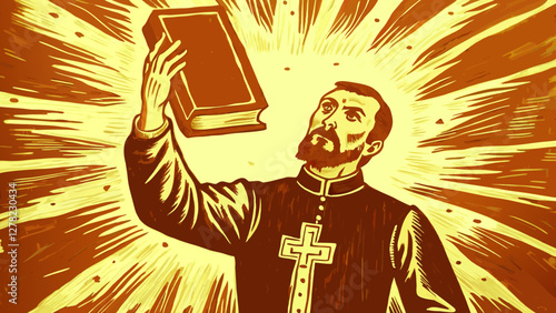 Priest holding a book