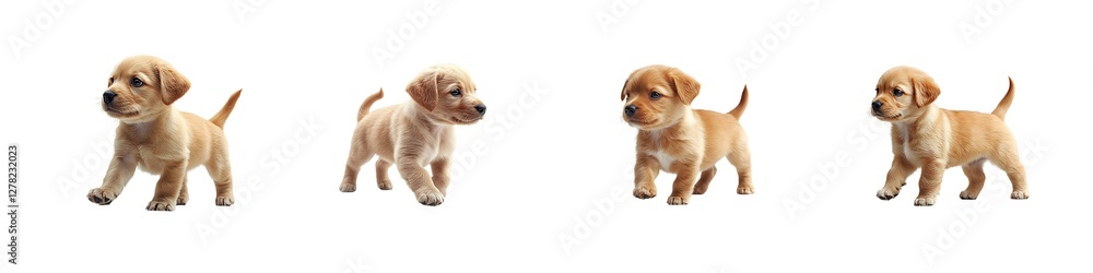 Cute Puppy Walking Sideways on White Background Isolated on Transparent Background Cute Puppy Walking Sideways on White Background Isolated on Transparent Background