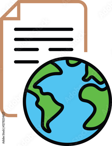World business icon, colorful, International organization, financial transactions, world map icons. Delivery service, global outsource