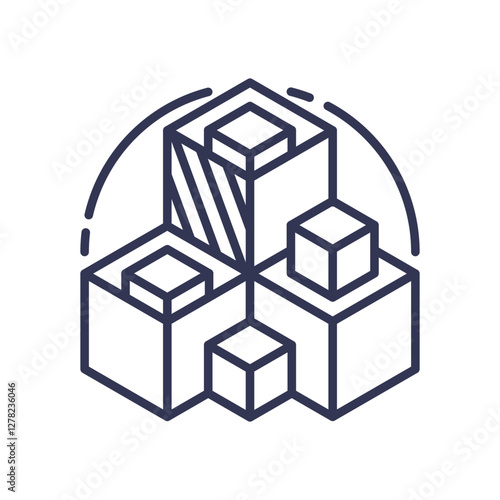 Geometric blocks symbolize modular and customizable coverage solutions.