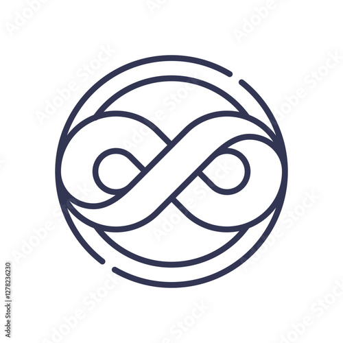 Infinity symbol within a circle, representing limitless potential and endless possibilities.