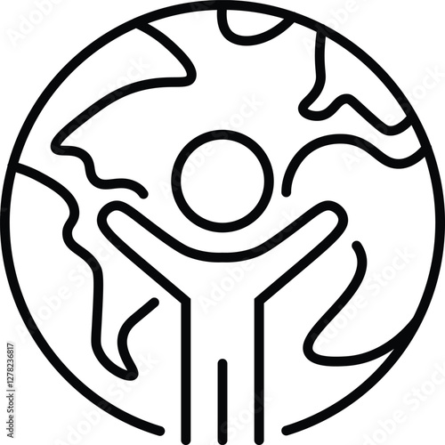 Global law, translate language, Outsource business. World business line icon