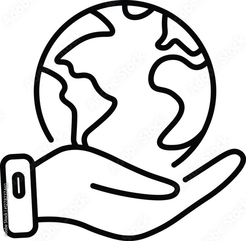 Global law, translate language, Outsource business. World business line icon