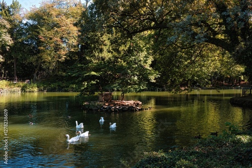 The garden of royal palace of Monza city near Milan