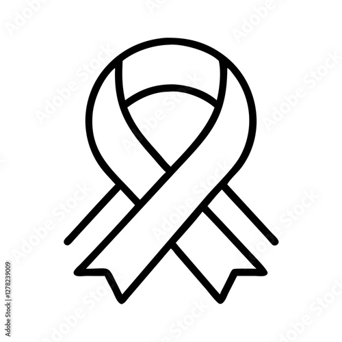 awareness ribbon icon, awareness ribbon line art - simple line art of awareness ribbon, perfect for awareness ribbon logos and icons