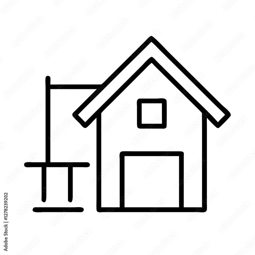 building houses icon, building houses line art - simple line art of building houses, perfect for building houses logos and icons building houses icon, building houses line art - simple line art of building houses, perfect for building houses logos and icons