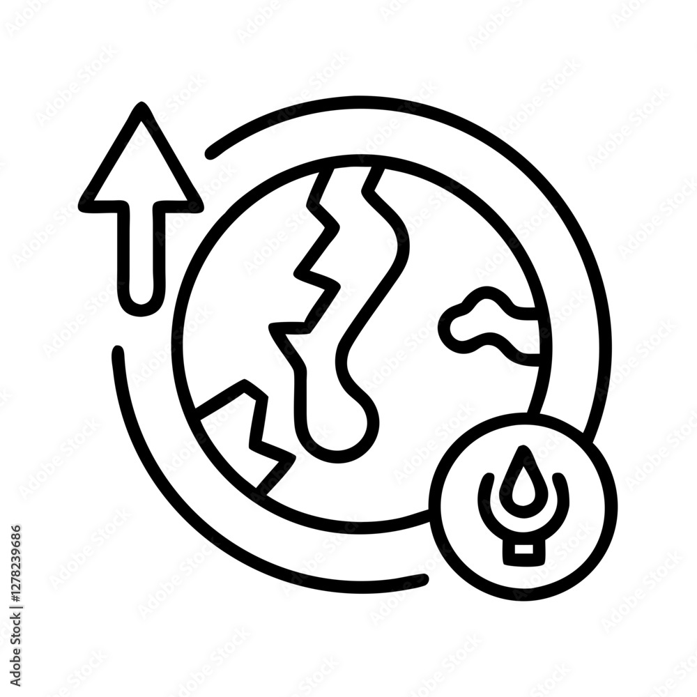 climate change icon, climate change line art - simple line art of climate change, perfect for climate change logos and icons climate change icon, climate change line art - simple line art of climate change, perfect for climate change logos and icons