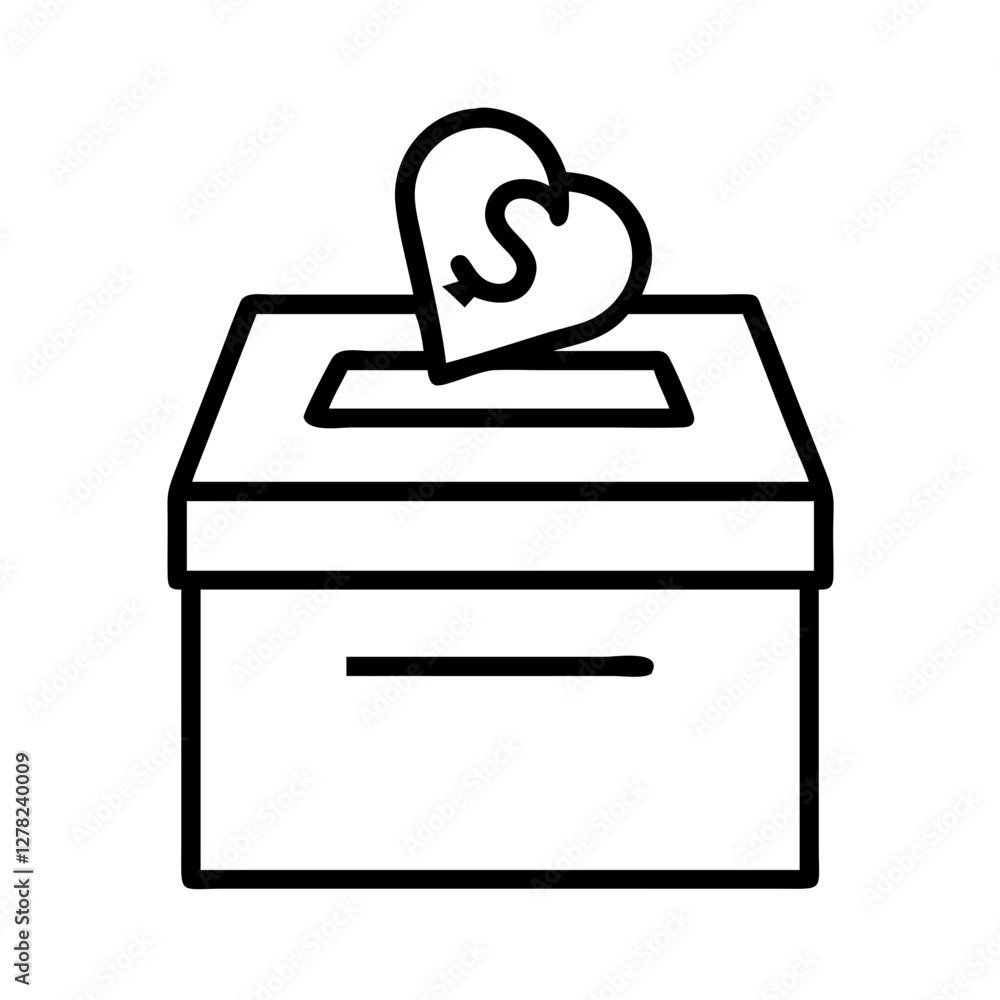 donation box icon, donation box line art - simple line art of donation box, perfect for donation box logos and icons donation box icon, donation box line art - simple line art of donation box, perfect for donation box logos and icons