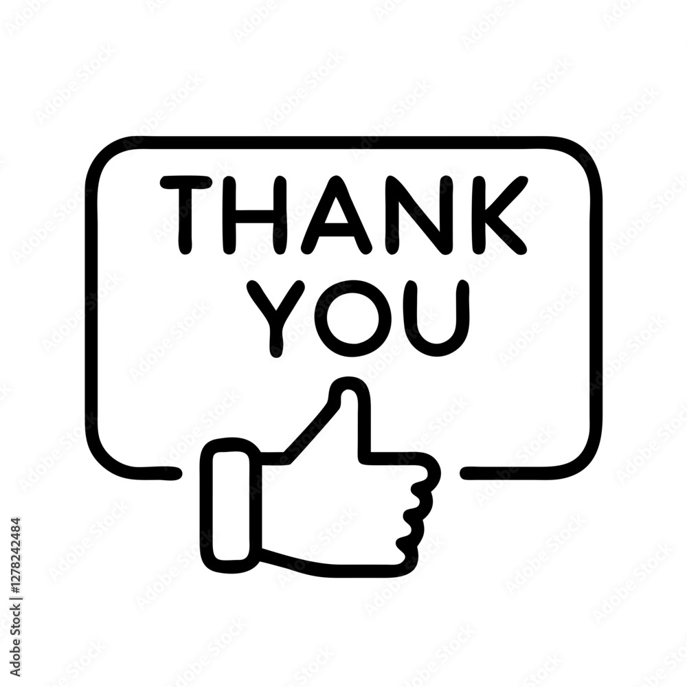 Obraz premium thank you icon, thank you line art - simple line art of thank you, perfect for thank you logos and icons