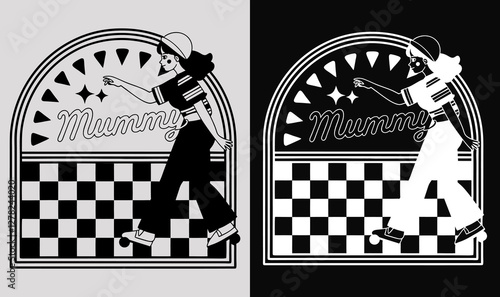 Retro Mama Checkered Coquette SVG