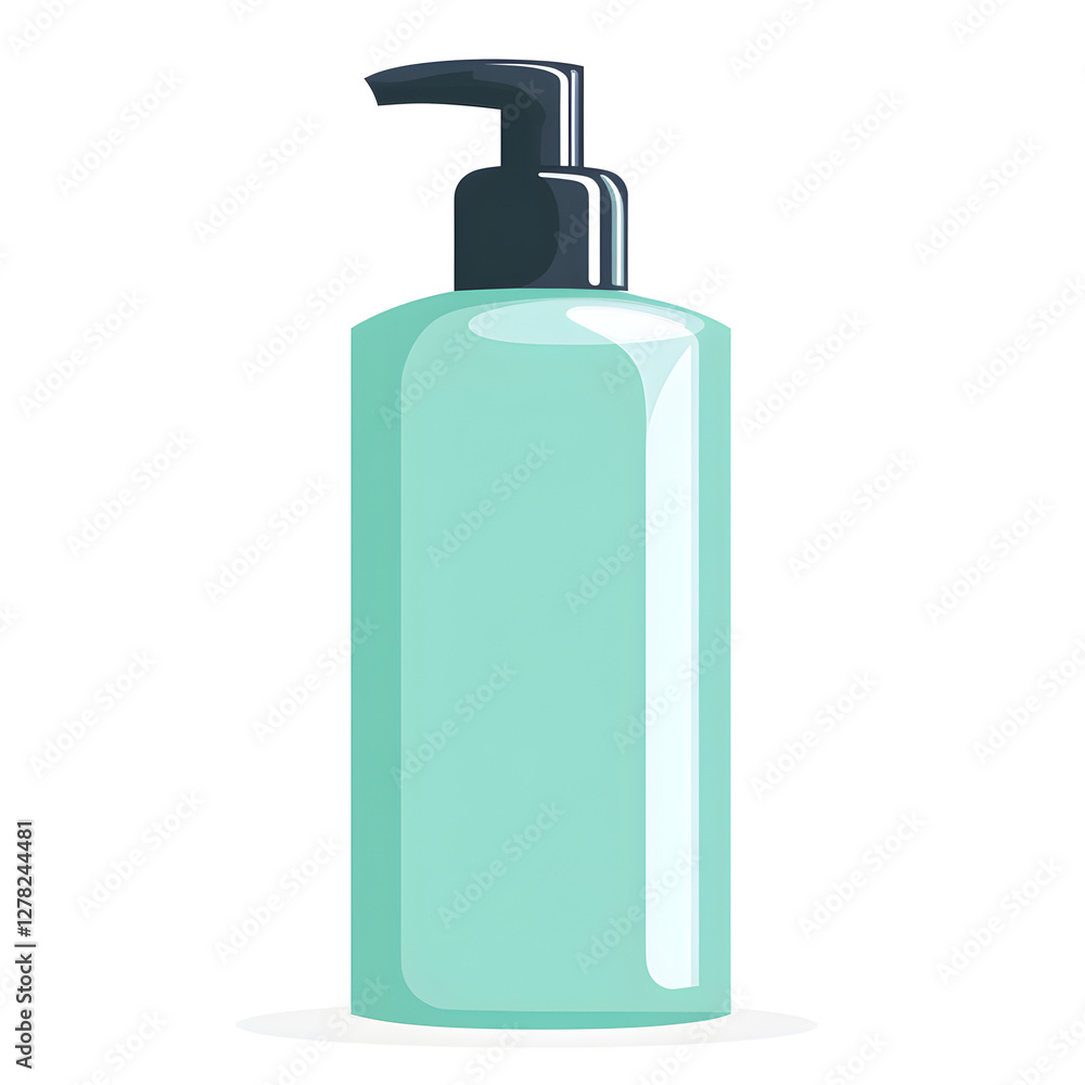 Flat design illustration of a body lotion pump bottle Flat design illustration of a body lotion pump bottle