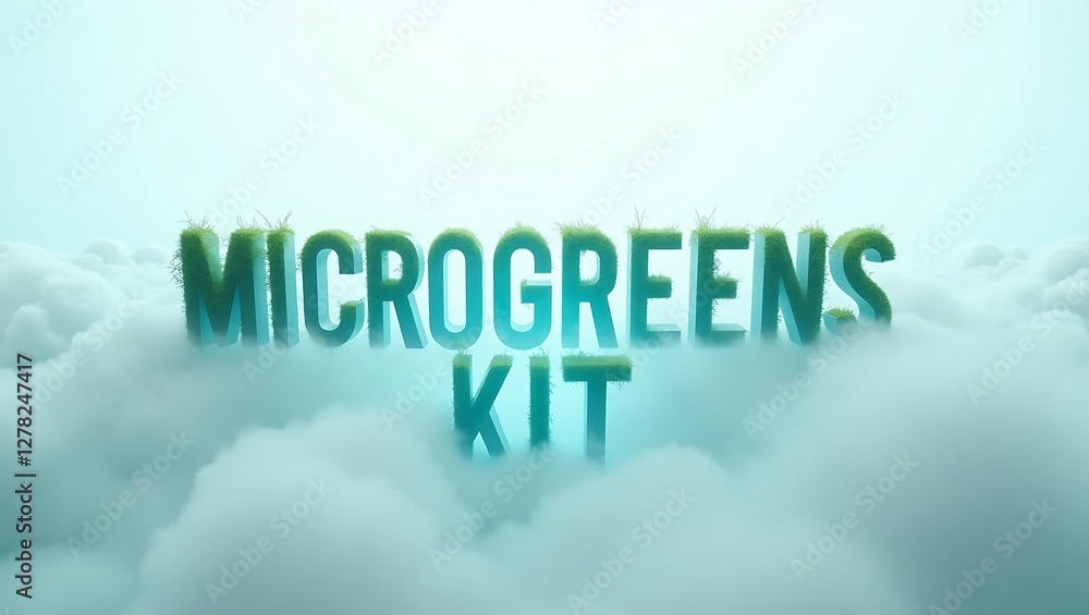 Fototapeta premium Explore the innovative microgreens kit design in a cloudy atmosphere