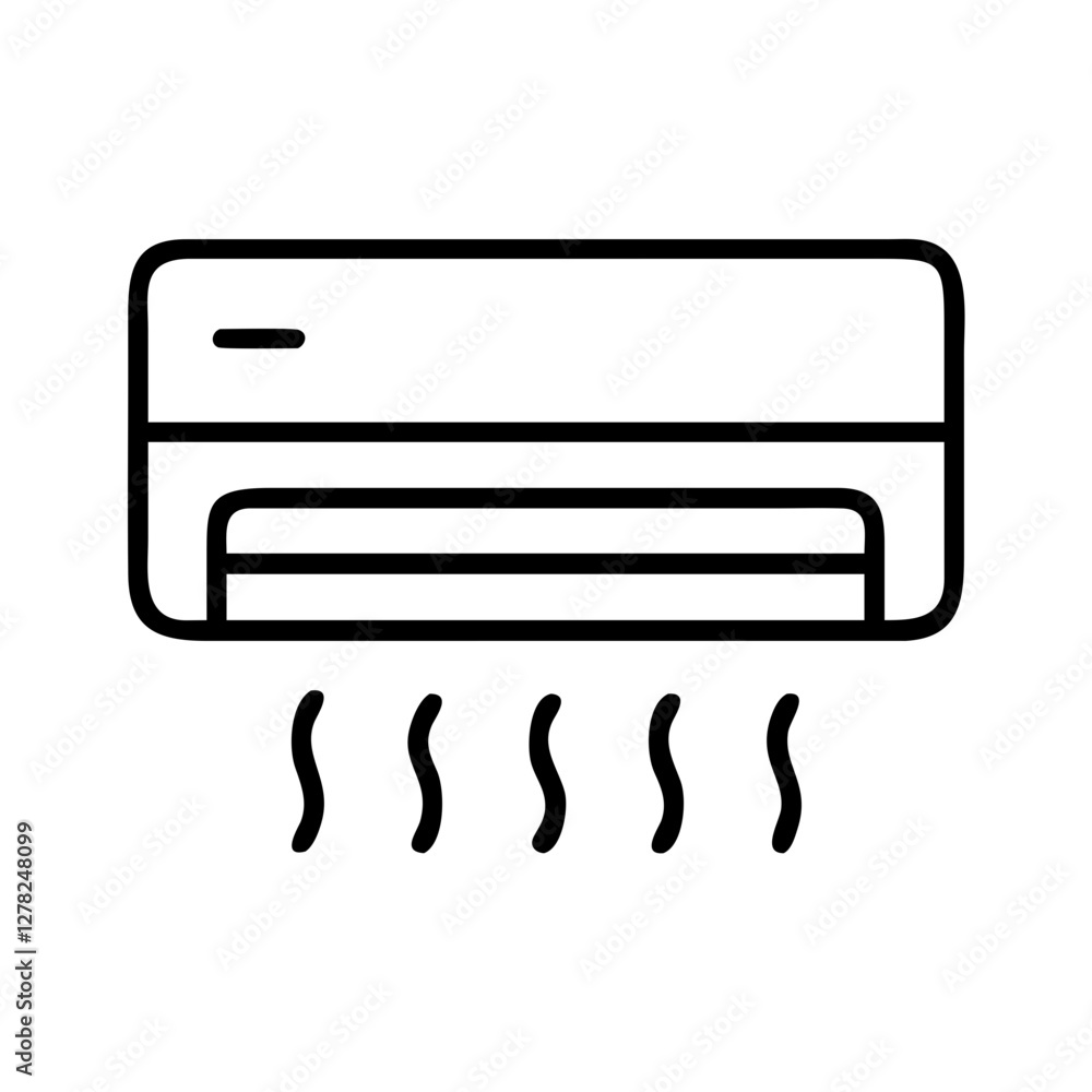 air conditioner icon, air conditioner line art - simple line art of air conditioner, perfect for air conditioner logos and icons air conditioner icon, air conditioner line art - simple line art of air conditioner, perfect for air conditioner logos and icons