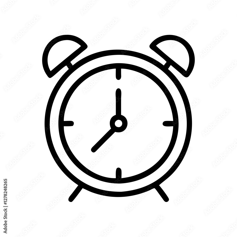 alarm clock icon, alarm clock line art - simple line art of alarm clock, perfect for alarm clock logos and icons alarm clock icon, alarm clock line art - simple line art of alarm clock, perfect for alarm clock logos and icons