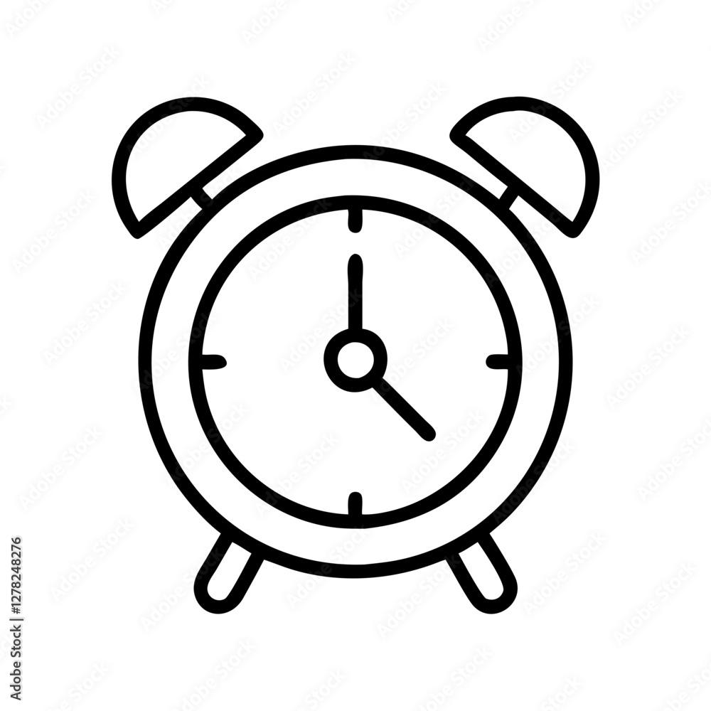 alarm clock icon, alarm clock line art - simple line art of alarm clock, perfect for alarm clock logos and icons alarm clock icon, alarm clock line art - simple line art of alarm clock, perfect for alarm clock logos and icons