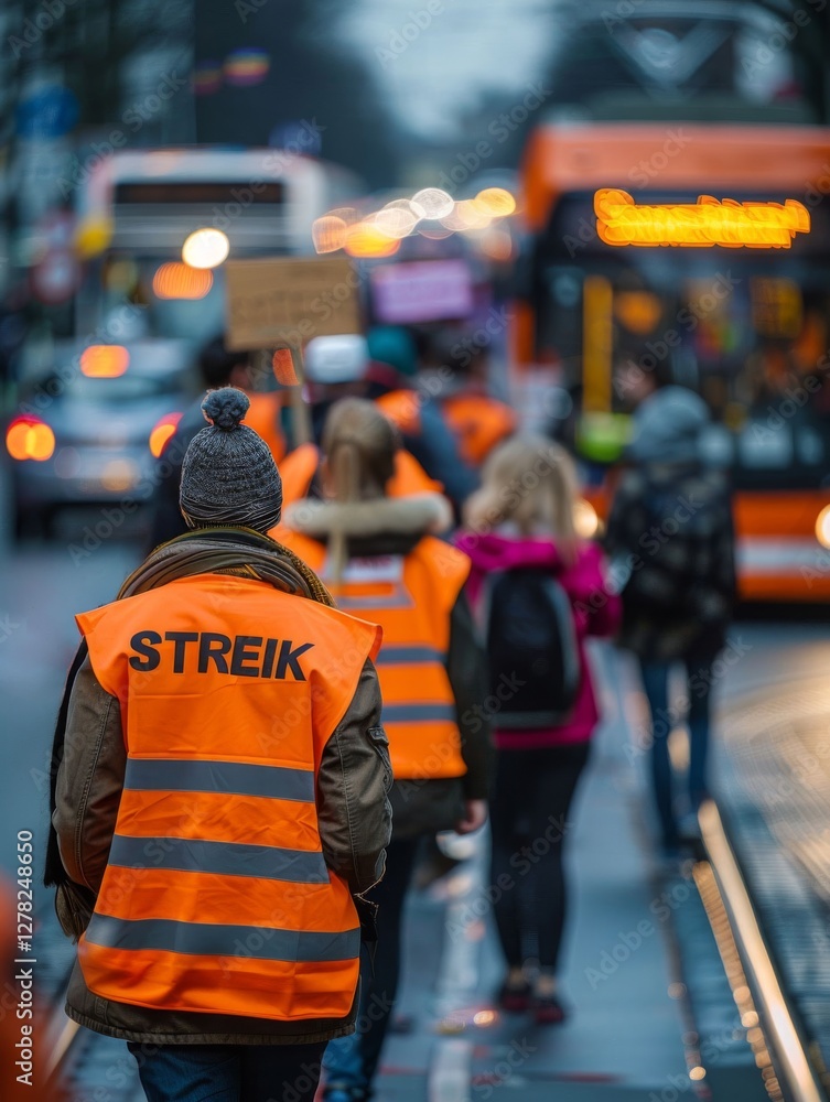 Obraz premium Bild zum Thema: Streik, Warnstreik, Arbeitskampf, Gewerkschaft, Tarifverhandlungen, Demo