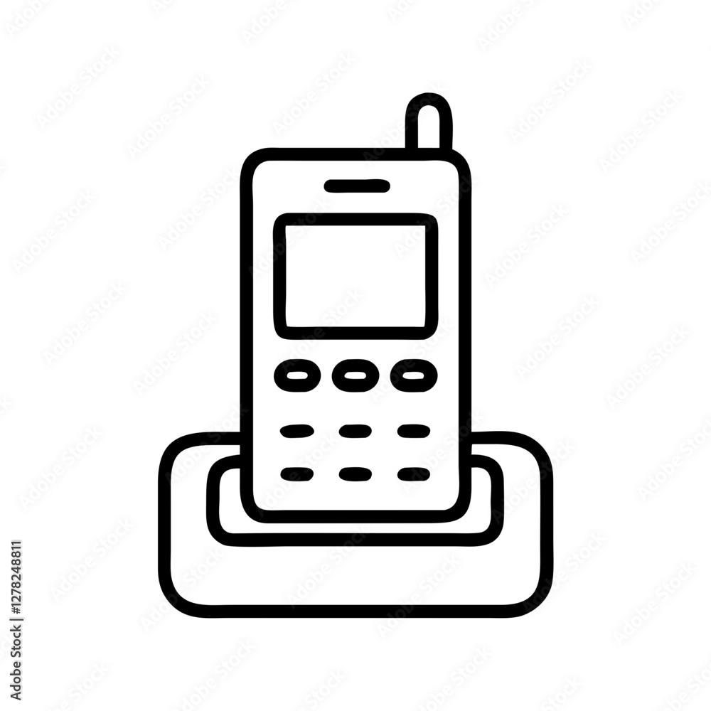 cordless phone icon, cordless phone line art - simple line art of cordless phone, perfect for cordless phone logos and icons cordless phone icon, cordless phone line art - simple line art of cordless phone, perfect for cordless phone logos and icons
