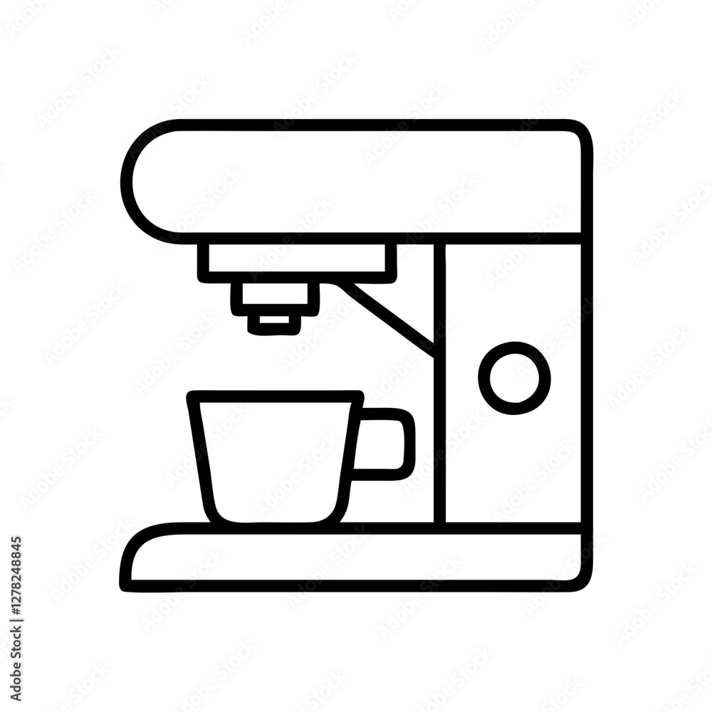 coffee maker icon, coffee maker line art - simple line art of coffee maker, perfect for coffee maker logos and icons coffee maker icon, coffee maker line art - simple line art of coffee maker, perfect for coffee maker logos and icons