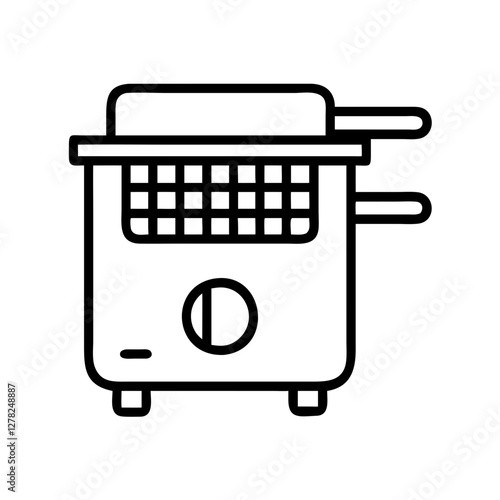 deep fryer icon, deep fryer line art - simple line art of deep fryer, perfect for deep fryer logos and icons