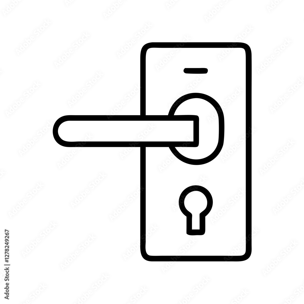 door lock icon, door lock line art - simple line art of door lock, perfect for door lock logos and icons door lock icon, door lock line art - simple line art of door lock, perfect for door lock logos and icons