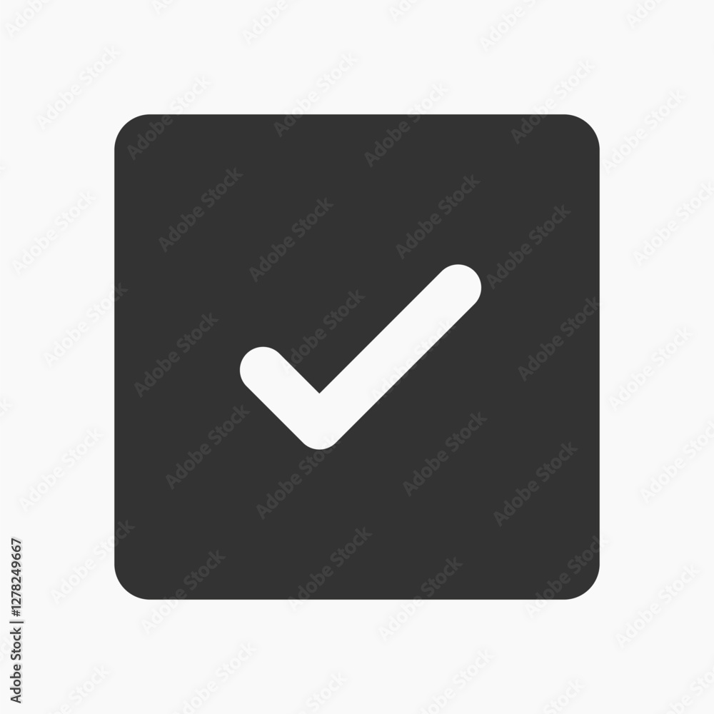 Simple black check mark icon vector Simple black check mark icon vector