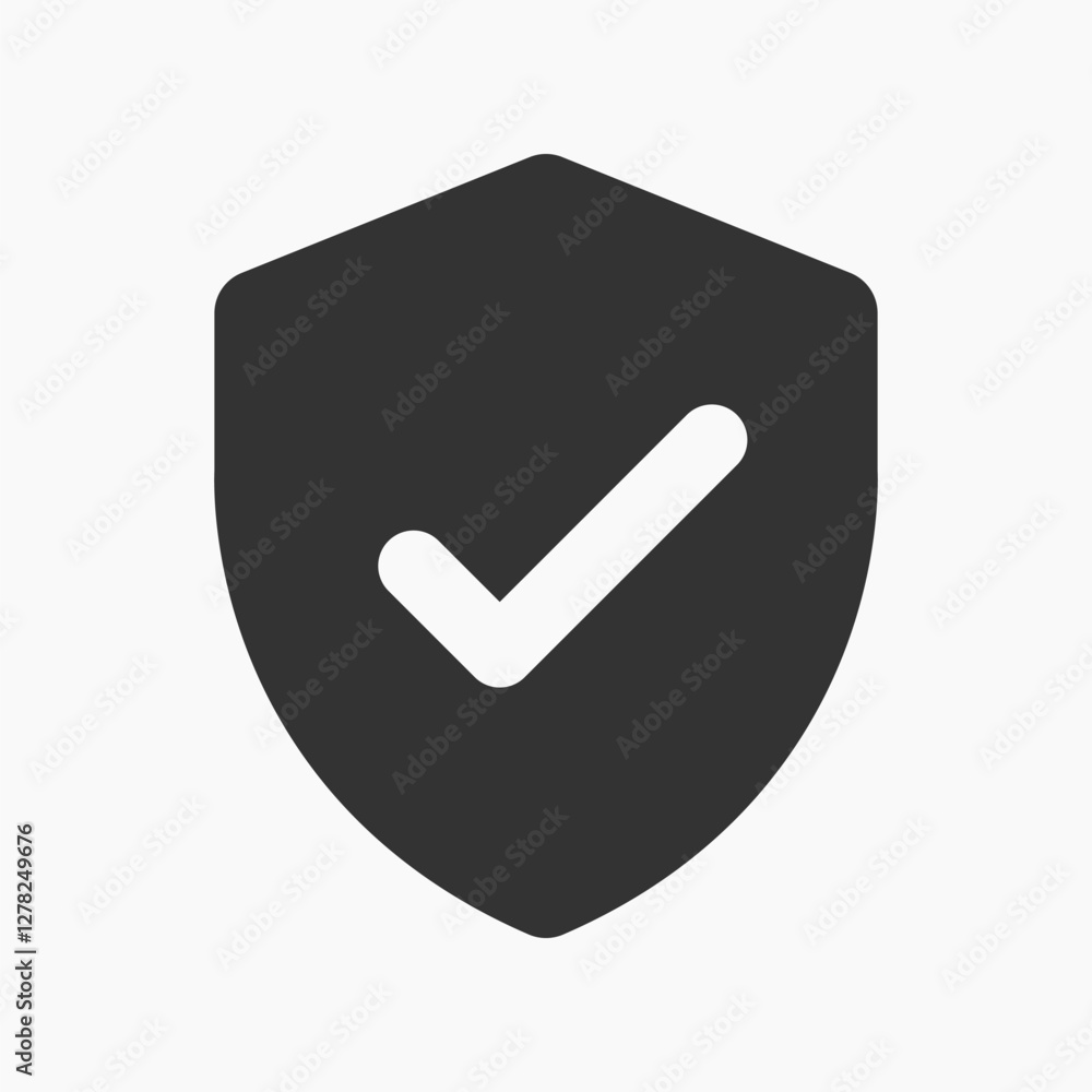 Simple black check mark icon vector Simple black check mark icon vector