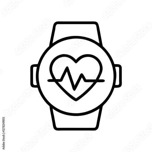 fitness tracker icon, fitness tracker line art - simple line art of fitness tracker, perfect for fitness tracker logos and icons