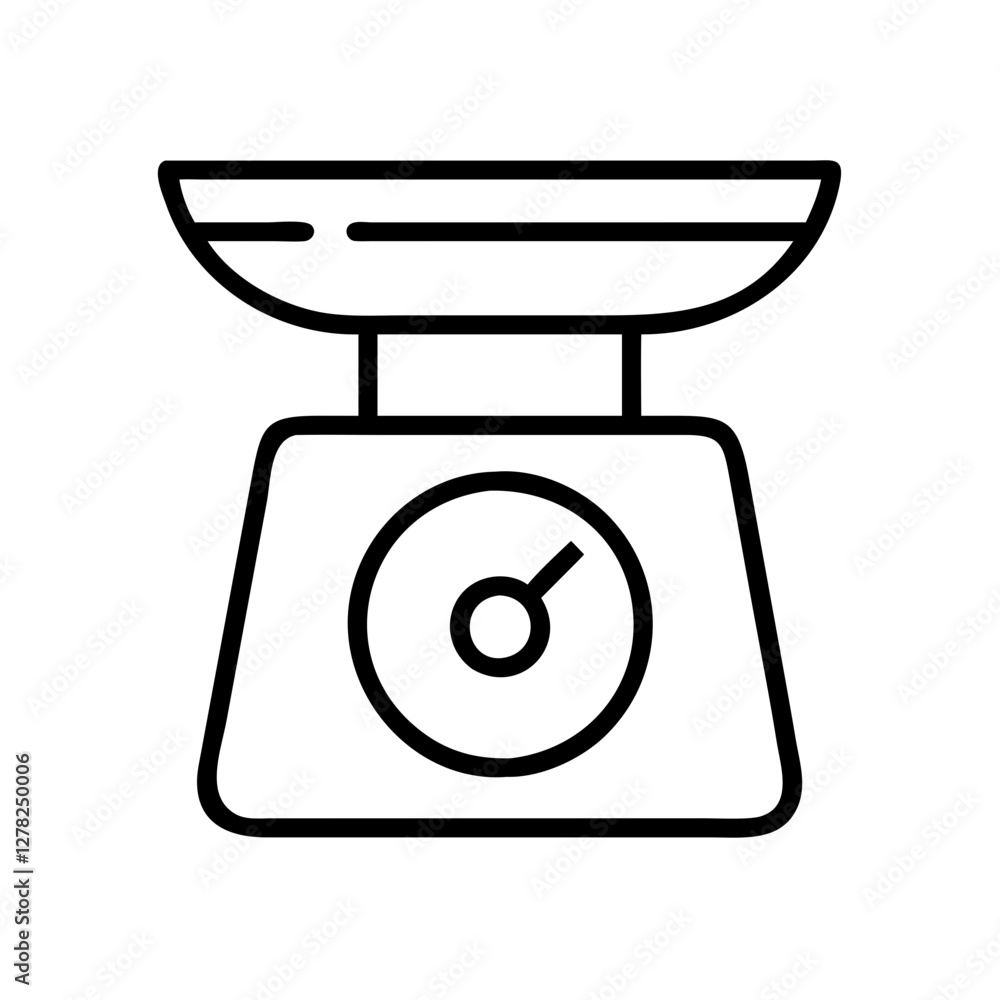 food scale icon, food scale line art - simple line art of food scale, perfect for food scale logos and icons food scale icon, food scale line art - simple line art of food scale, perfect for food scale logos and icons