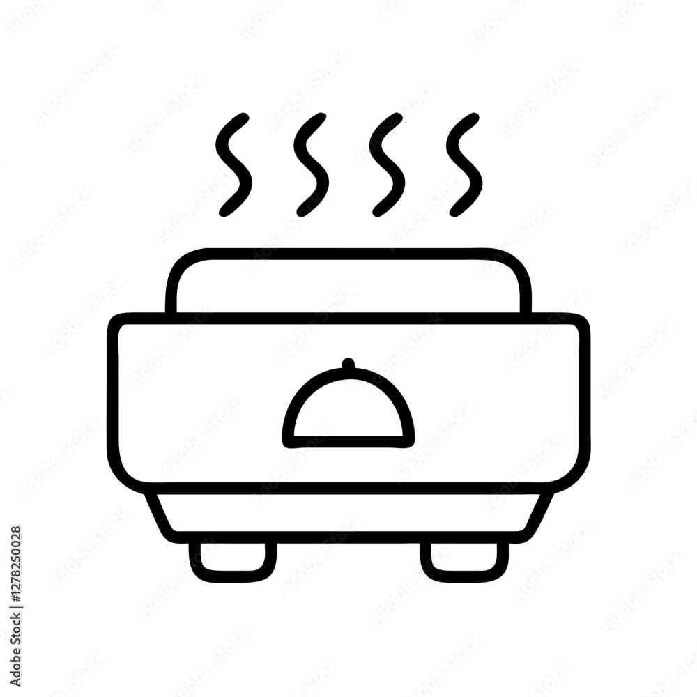food warmer icon, food warmer line art - simple line art of food warmer, perfect for food warmer logos and icons food warmer icon, food warmer line art - simple line art of food warmer, perfect for food warmer logos and icons