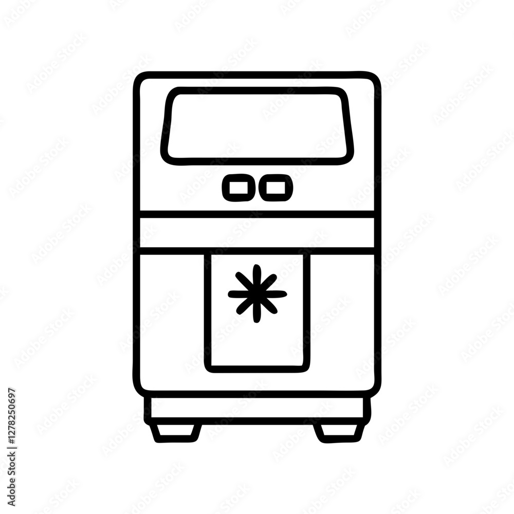 ice maker icon, ice maker line art - simple line art of ice maker, perfect for ice maker logos and icons ice maker icon, ice maker line art - simple line art of ice maker, perfect for ice maker logos and icons