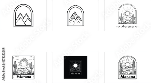 Rustic Camping Silhouette Design Set
