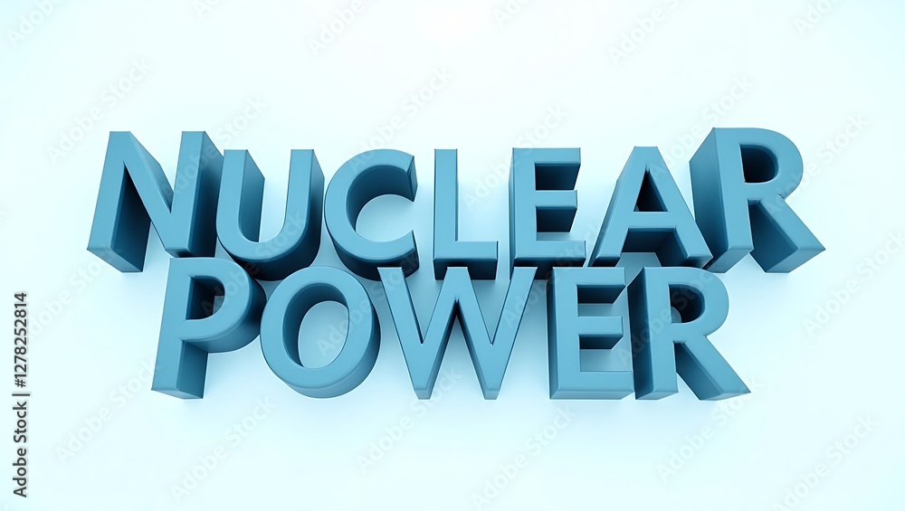 Sleek typography showcasing the concept of nuclear power in a minimalistic setting Sleek typography showcasing the concept of nuclear power in a minimalistic setting