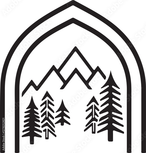 Rustic Camping Silhouette Design Set
