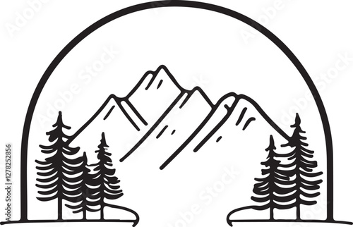 Rustic Camping Silhouette Design Set
