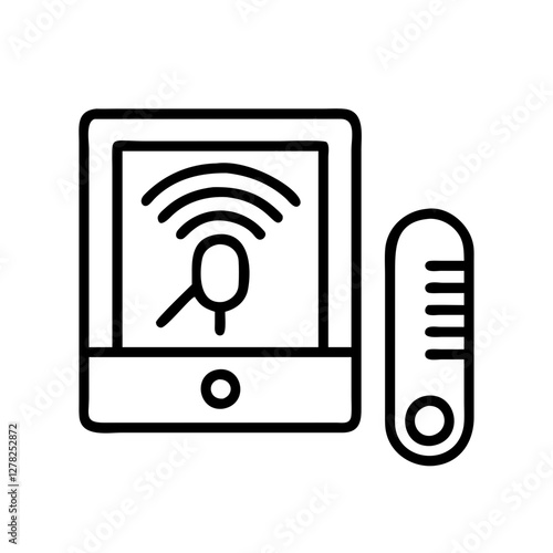 smart thermostat icon, smart thermostat line art - simple line art of smart thermostat, perfect for smart thermostat logos and icons