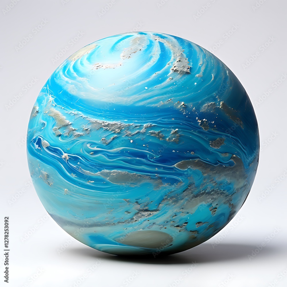 Abstract Blue and Silver Sphere Abstract Blue and Silver Sphere
