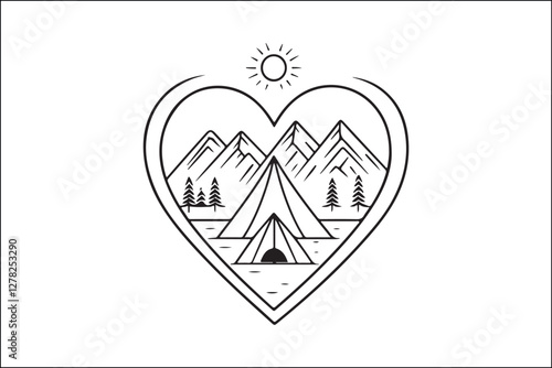 Rustic Camping Silhouette Design Set
