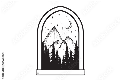 Rustic Camping Silhouette Design Set
