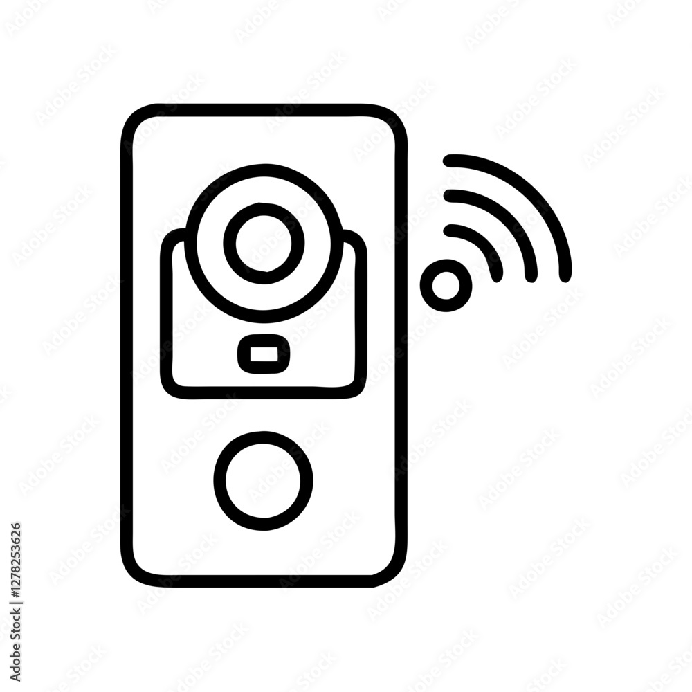 video doorbell icon, video doorbell line art - simple line art of video doorbell, perfect for video doorbell logos and icons video doorbell icon, video doorbell line art - simple line art of video doorbell, perfect for video doorbell logos and icons
