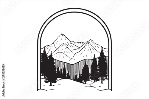 Rustic Camping Silhouette Design Set
