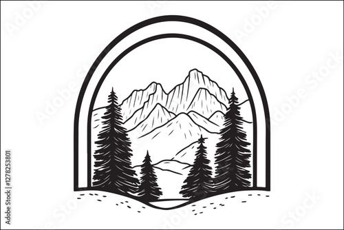 Rustic Camping Silhouette Design Set
