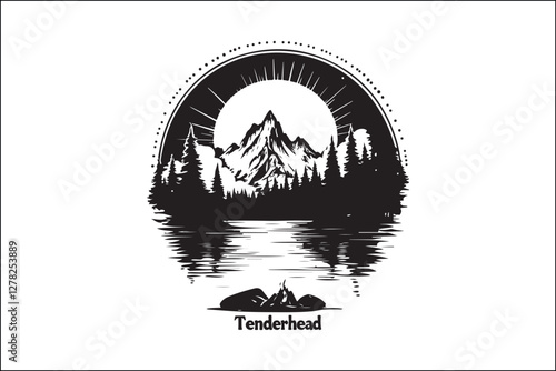 Rustic Camping Silhouette Design Set
