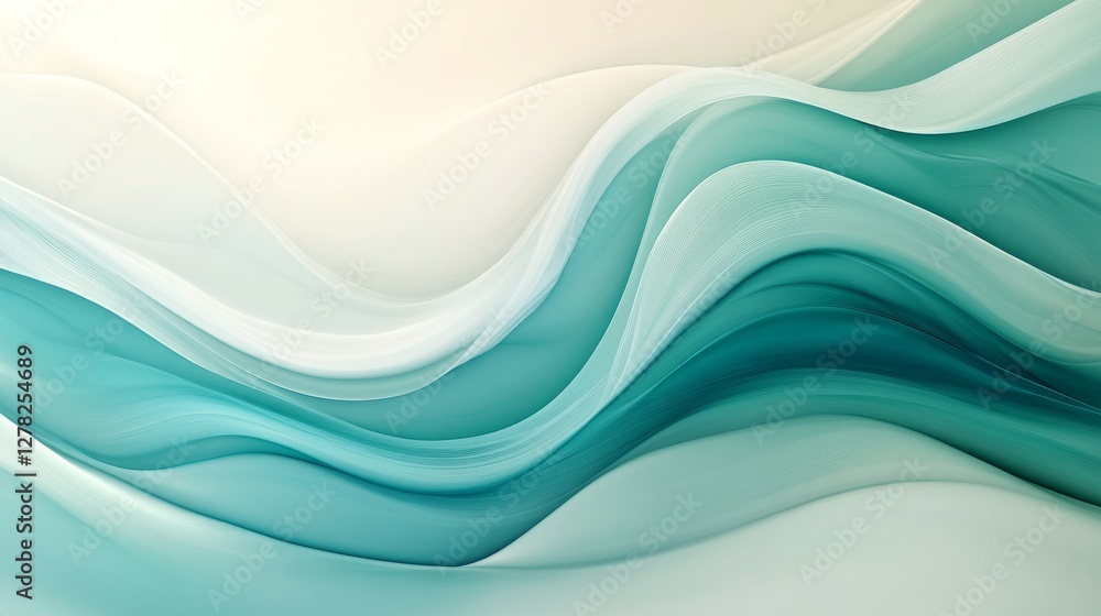 Flowing Abstract Waves In Various Shades Of Blue And White Flowing Abstract Waves In Various Shades Of Blue And White