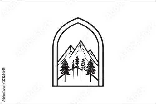 Rustic Camping Silhouette Design Set
