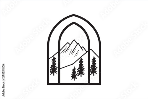 Rustic Camping Silhouette Design Set
