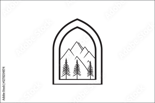 Rustic Camping Silhouette Design Set
