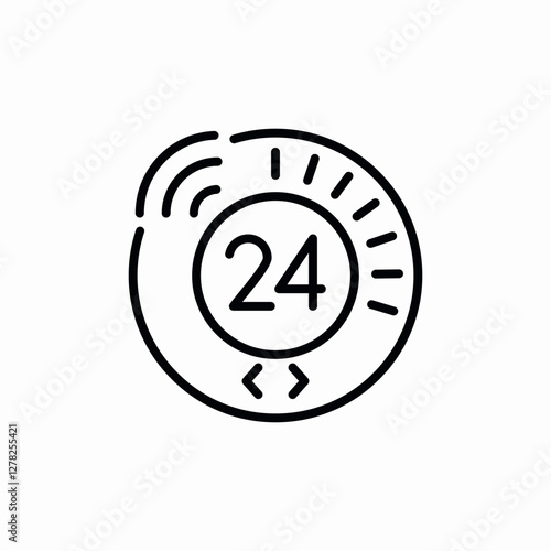 twenty four hour icon vector sign