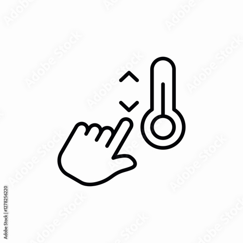 temperature touch control icon vector sign