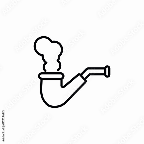smoking pipe tobacco icon vector sign