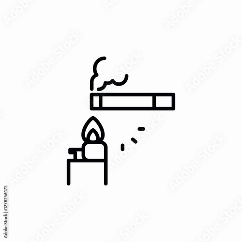 light a cigarette icon vector sign